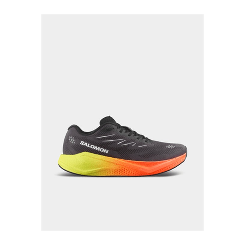 Salomon Mens Aero Blaze 4 Gradient Black/White/Safety Yellow Trail Running Shoes