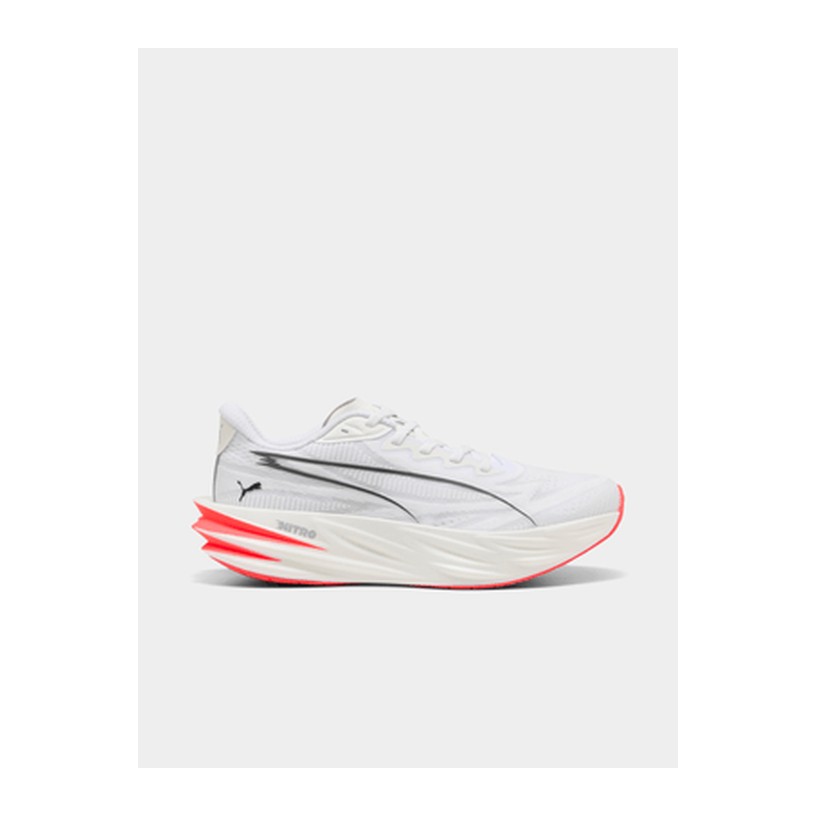 Puma Womens Deviate Nitro 4 White/Ultra Red Running Shoes