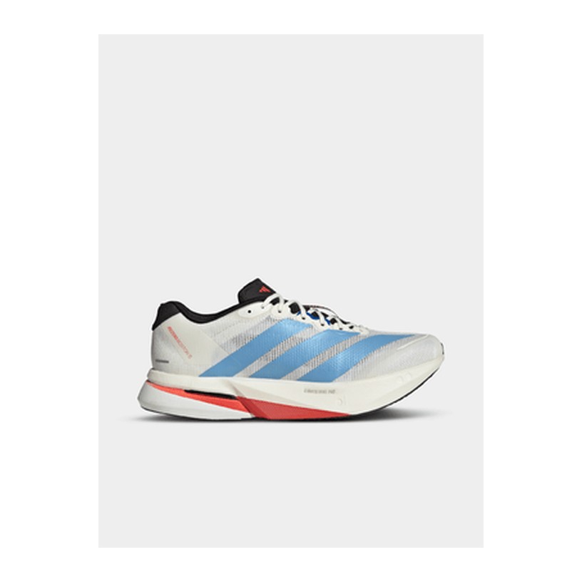 adidas Mens Adizero Boston 13 Off White/Light Blue Running Shoes