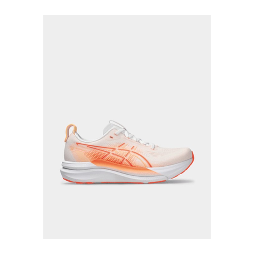 ASICS Womens Gel-Kayano 33 White/Vivid Coral Running Shoes