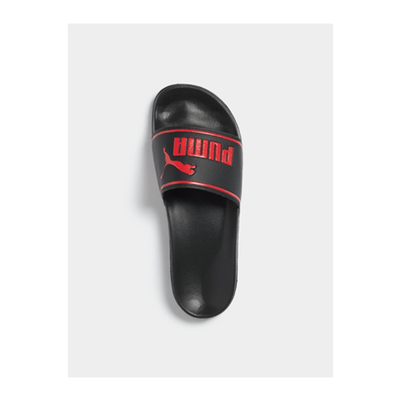 Mens Puma Poolcat Black/Red Slides