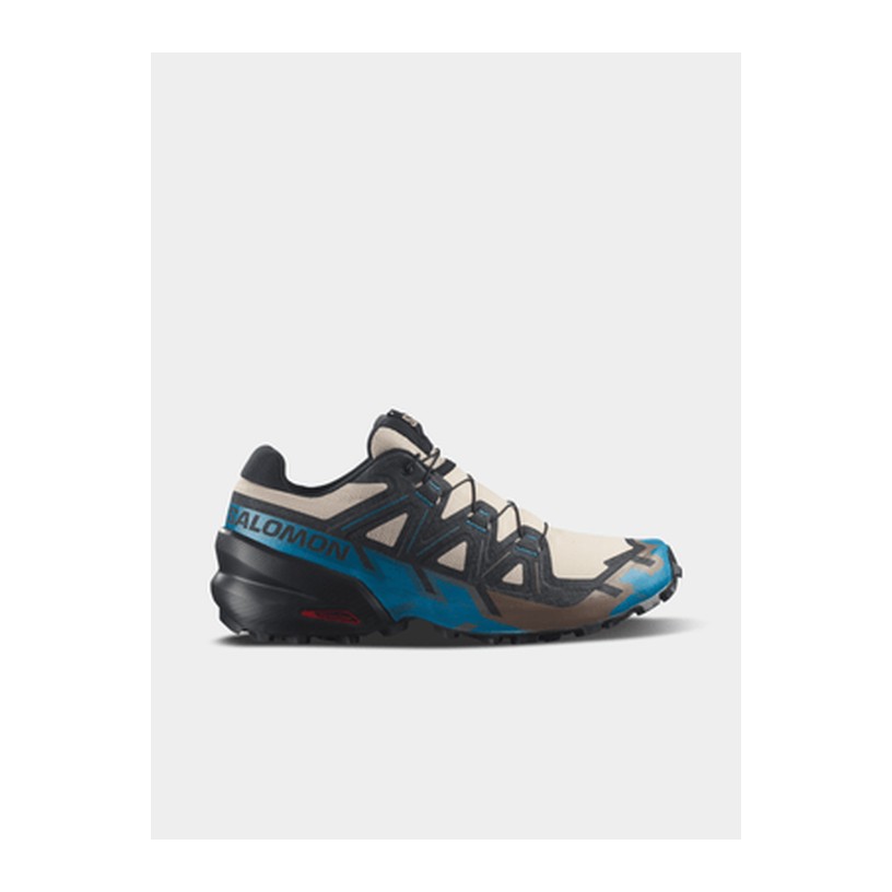 Salomon Mens Speedcross 6 Oxford Tan/Black/Mykonos Trail Running Shoes