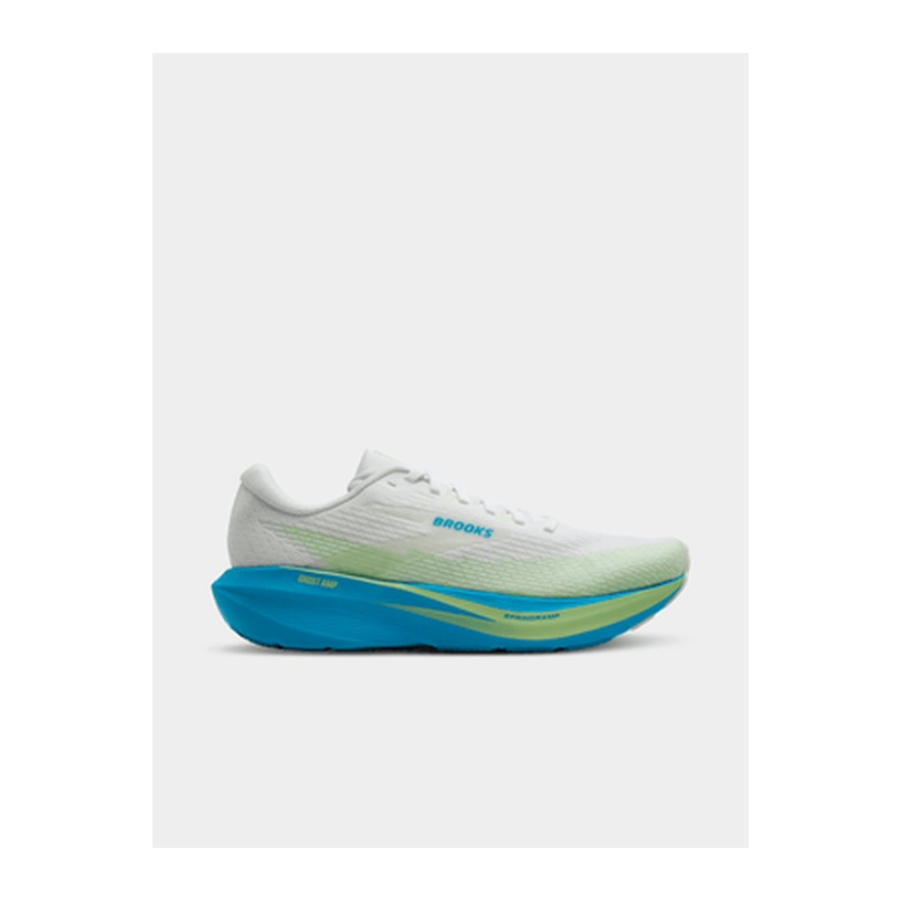 Brooks Mens Ghost Amp White/Blue Running Shoes