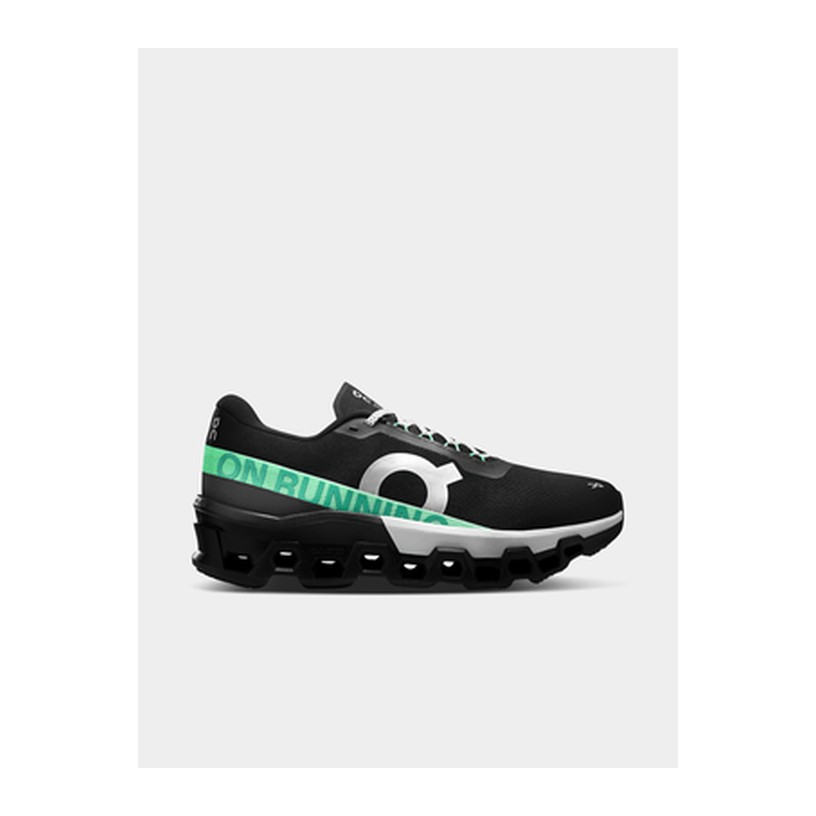 On Mens Cloudmonster 2 Black/Glacier Running Shoes