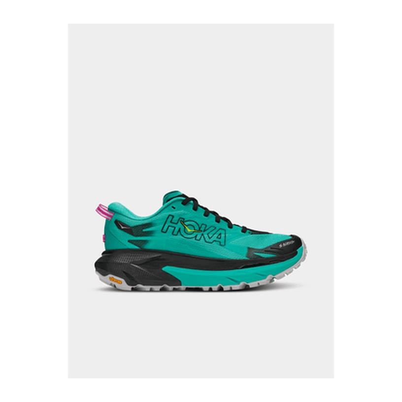 Hoka Womens Mafate 5 Black/Electric Aqua Trail Running Shoes