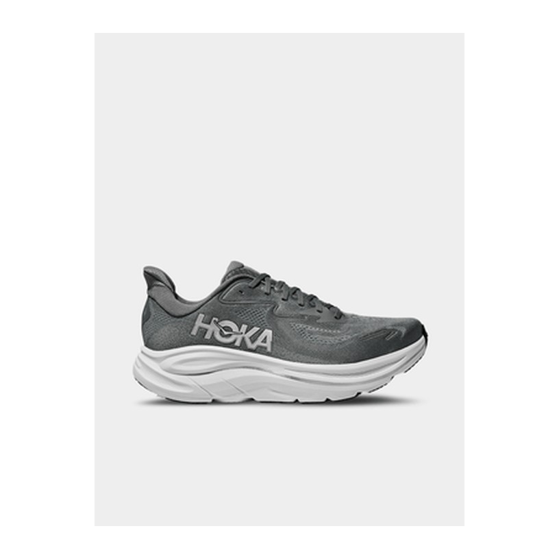 HOKA Mens Clifton 10 Grey/White Running Shoes