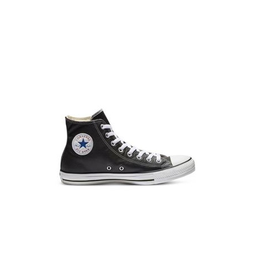 Converse Mens All Star Hi Black/White Leather Sneakers