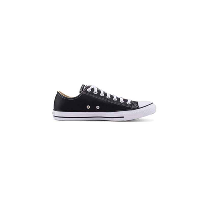 Converse Mens All Star Lo Leather Black/ White Sneakers