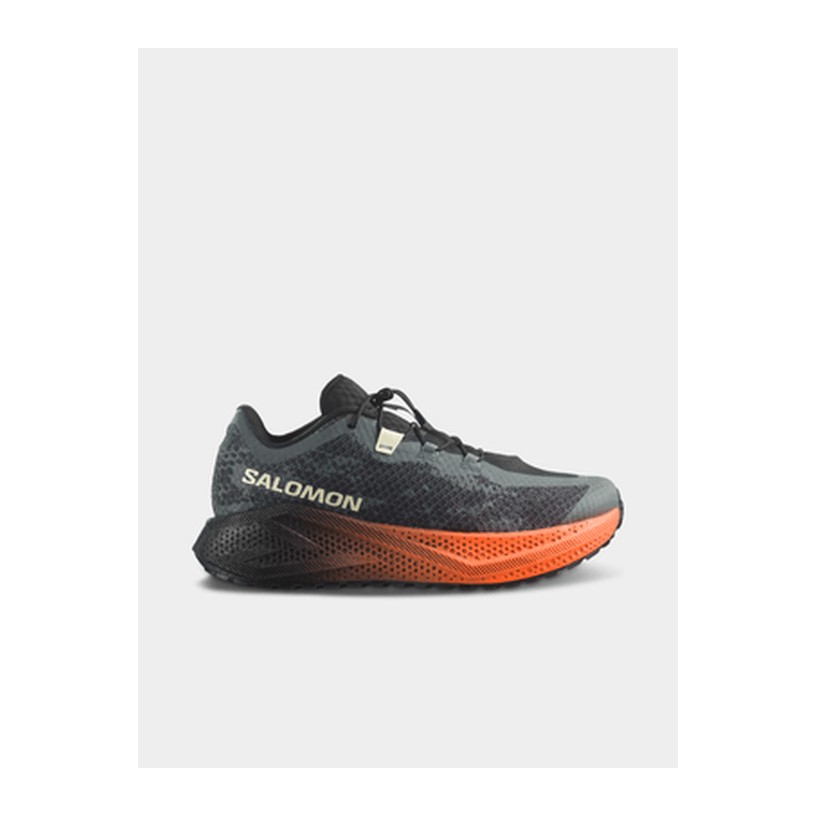 Salomon Mens Aero Glide 4 GRVL Urban Chic/Black/Lime Cream Trail Running Shoes