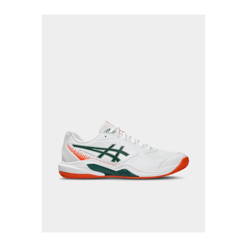 ASICS Mens Dedicate 9 White/Jewel Green Tennis Shoes