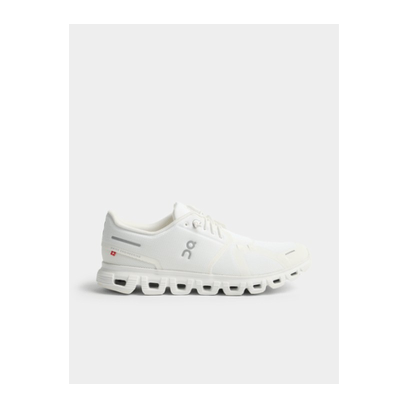 On Mens Cloud 6 White Running Shoes